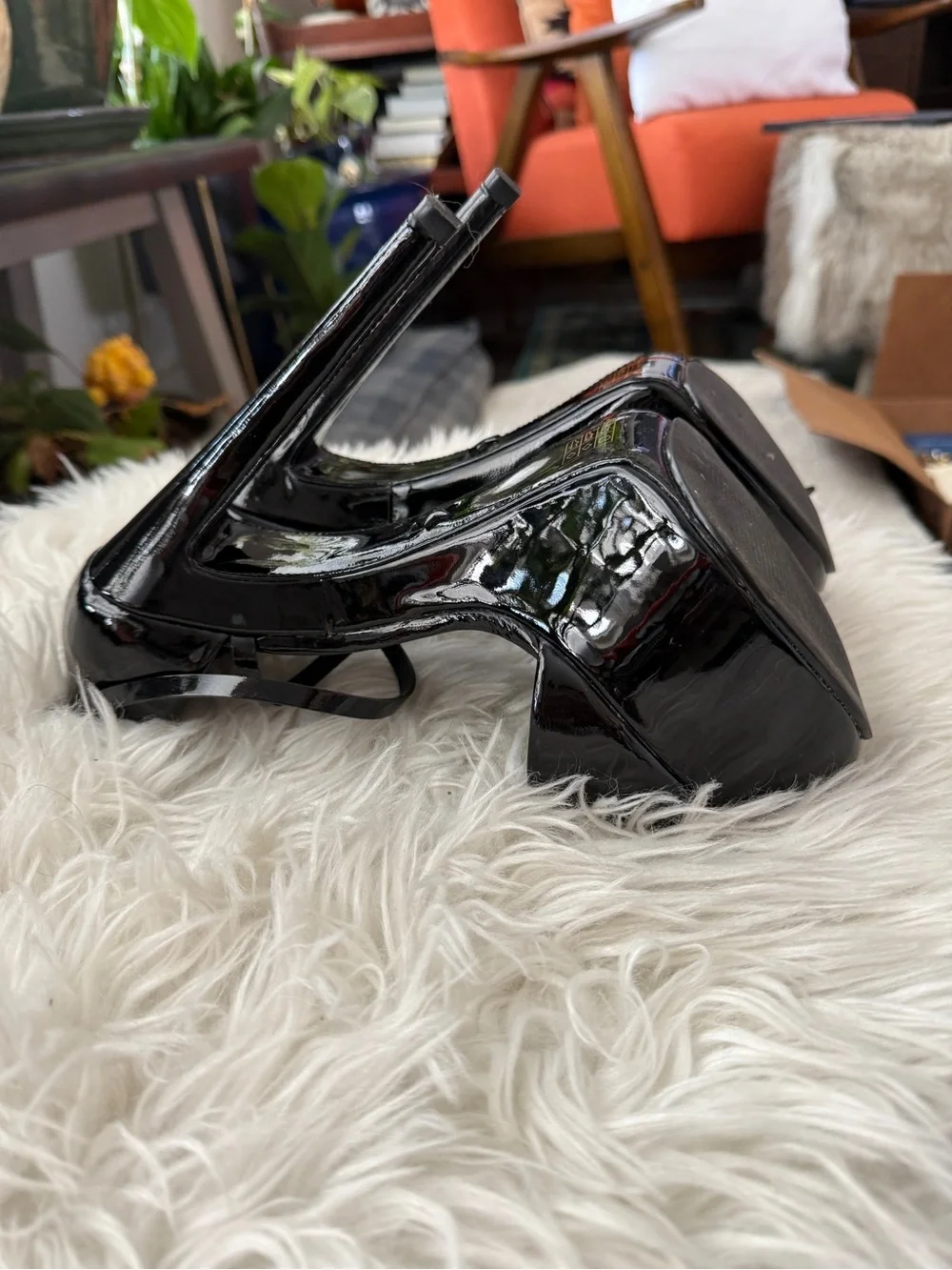 Kurt Geiger Black Patent Strappy High-Heel Sandals